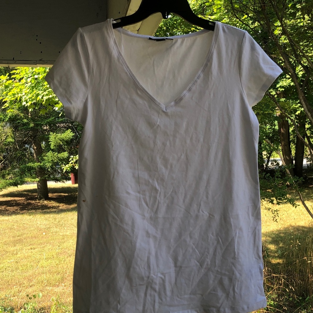 NWPT White V-Neck Women's Top